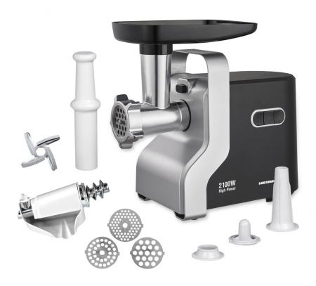 RESIGILAT - MASINA DE TOCAT HEINNER MG-2100BKSL, Putere 2100W, Accesoriu rosii, Negru/Argintiu