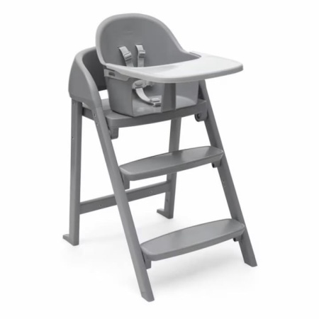 Scaun de masa pentru bebe Chicco Crescendo Lite, gri, Resigilat, Grad A - Img 1