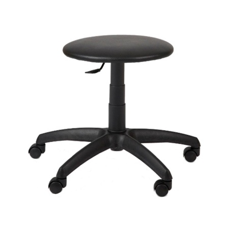 Scaun laborator - imitatie piele neagra