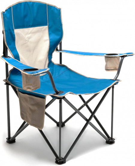 Scaun pliabil pentru camping Sunnyfeel, metal/tesatura oxford, albastru, 97 x 63 x 97 cm - Img 1