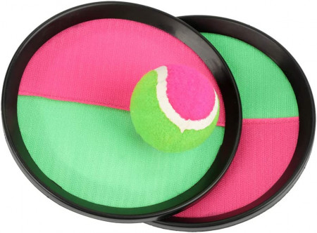 Set 2 palete si o minge Felenny, ABS, verde/roz/negru, 18,2 cm - Img 1