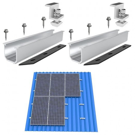 Set 2 suporturi pentru panouri solare Nsvepon, aluminiu, argintiu, 20 cm