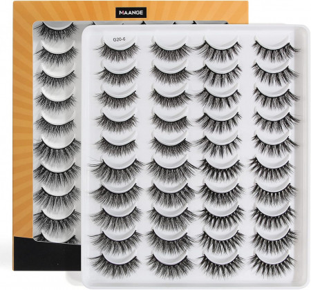 Set 20 perechi de gene false MAANGE, fibre sintetice, negru