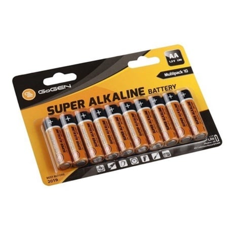 Set baterii Alcaline GoGEN SUPER AA, LR06, blister 10 buc - Img 1