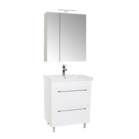 Set Baza, lavoar baie GN0541 cu sertare si oglinda Celine - 60 cm alb