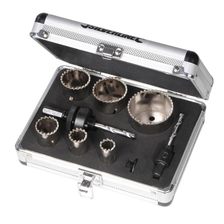 Set carote cu varf diamantat Silverline, 11 bucati