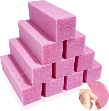 Set de 10 pile buffer pentru unghii Lofuanna, roz, 9,5 x 2,5 x 2,5 cm, 120 granulatie