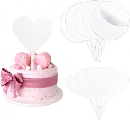 Set de 10 topere pentru tort Ungfu Mall, acrilic, transparent, 16 x 10 cm
