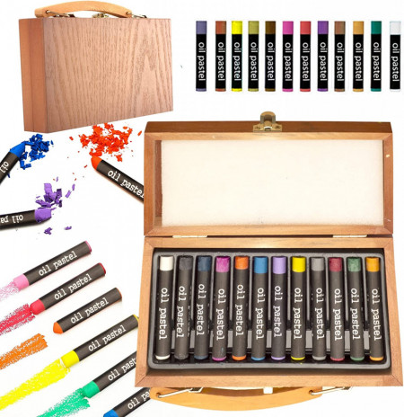 Set de 12 culori in cutie de lemn pentru copii Kinspory, multicolor, lemn, 10 x 18 x 3 cm - Img 1