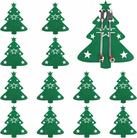 Set de 12 suporturi pentru tacamuri Weysoo, pasla, verde, 17 x 21 cm