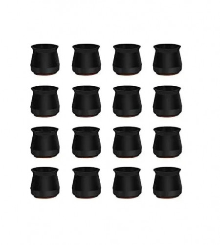 Set de 16 protectii pentru picioarele mobilierului Yuan & Chuang, silicon, negru/maro, 25 x 18 mm