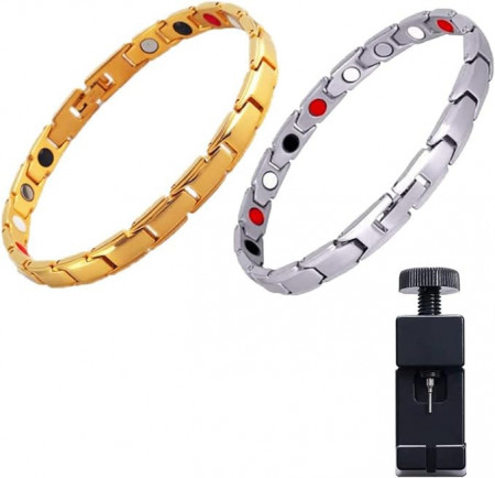 Set de 2 bratari pentru detoxifiere Jesshiny, aliaj, multicolor