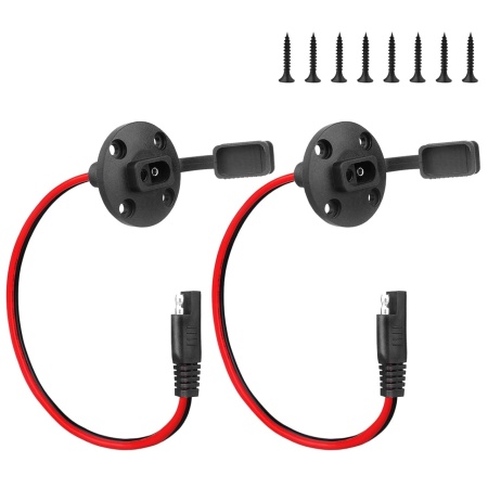 Set de 2 cabluri SAE la 12 AWG Paekq, cupru/PVC, rosu/negru, 33 cm