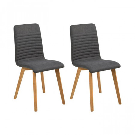 Set de 2 scaune Hanna, lemn, antracit, 90 x 42 x 43 cm - Img 1