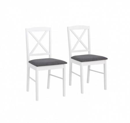 Set de 2 scaune Sonoma, MDF/lemn masiv de pin, alb, 44.5 x 47.5 x 89cm - Img 1