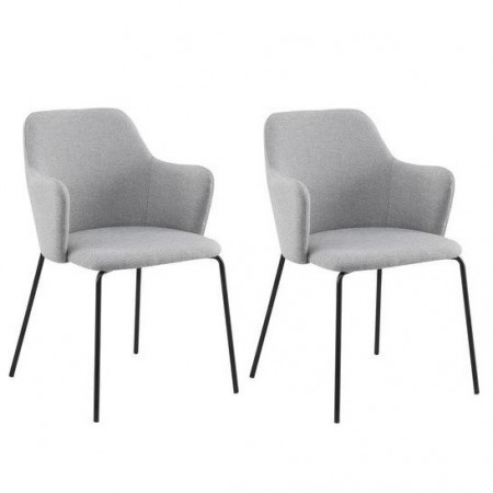 Set de 2 scaune tapitate Oslo, negru/gri, 58 x 53 x 85 cm
