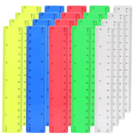 Set de 20 rigle Fasbet, plastic, multicolor, 15 cm
