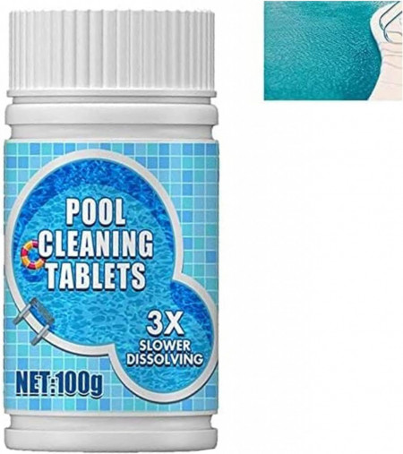 Set de 3 tablete efervescente cu clor pentru curatarea piscinei Gnaumore, alb, 100 g