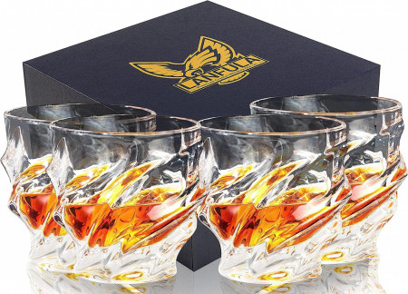 Set de 4 pahare pentru whisky LANFULA, sticla, transparent, 260 ml