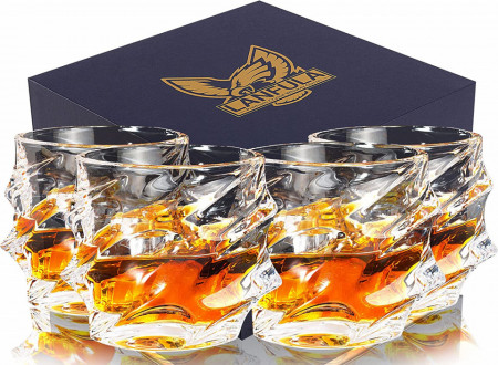 Set de 4 pahare pentru whisky LANFULA, sticla, transparent, 320 ml - Img 1