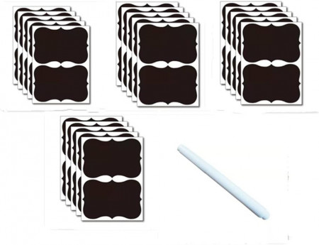 Set de 40 etichete si un marker TMHX, PVC, negru