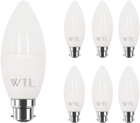 Set de 6 becuri WTL, LED, sticla, alb, 6w