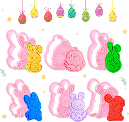 Set de 6 forme pentru prajituri GUBOOM, model Paste, silicon/plastic, roz