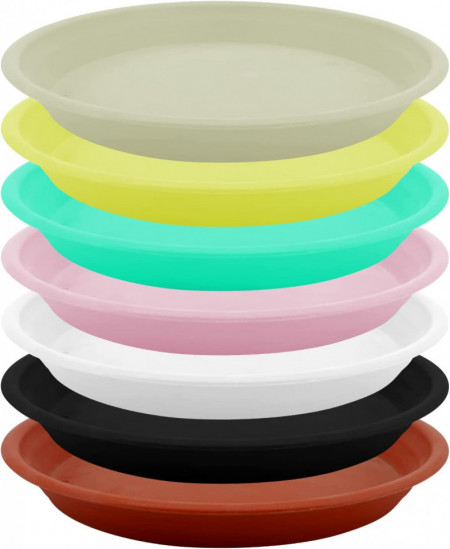 Set de 7 farfurii pentru ghivece Shineyoo, plastic, multicolor, 32,4 x 2,8 cm