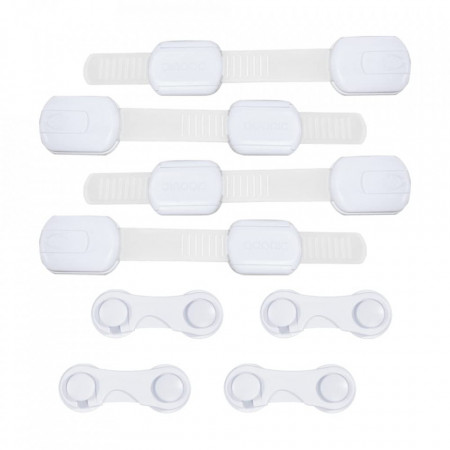 Set de 8 incuietori de siguranta pentru copii KoKoVac, plastic, alb, 19 cm / 9,5 cm - Img 1