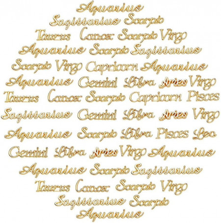 Set de 96 decoratiuni pentru rasina epoxidica Noblik, plastic, auriu