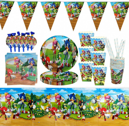 Set de masa festiva pentru copii Yisscen, hartie, multicolor, 54 bucati