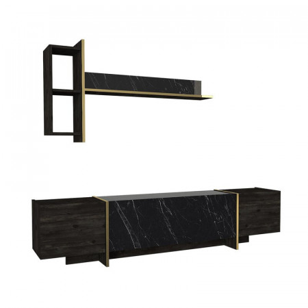 Set de mobilier pentru living Lasne, gri inchis, 180 x 45 x 32 cm - Img 1