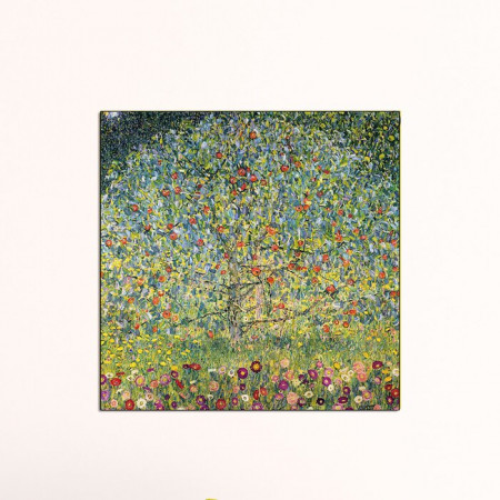 Tablou „Apple Tree”, panza, verde/galben/violet, 50 x 50 x 1,8 cm - Img 1