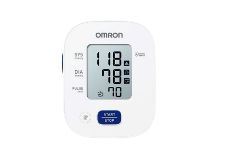 Tensiometru de brat complet automat Omron M2+, Tehnologie Intellisense, Aparat validat clinic, manseta mare 22-42 cm, Alb/Gri, Resigilat, Grad A - Img 1