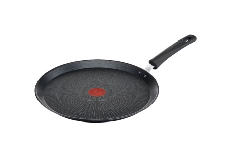 Tigaie de clatite Tefal Unlimited, 25 cm, invelis antiaderent din titan, inductie, indicator Thermo-Signal, baza Thermo-Fusion, negru, Resigilat, Grad A
