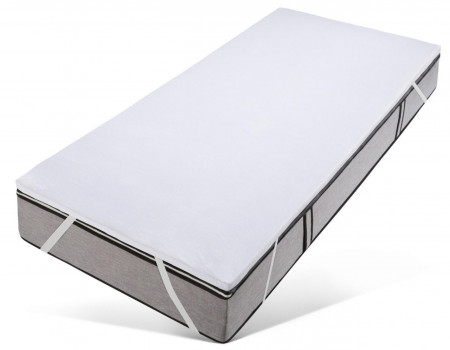 Topper pentru pat Noah Otto, spuma rece/poliester, alb, 90 x 200 x 3,5 cm