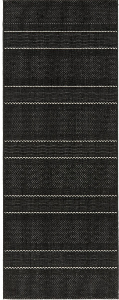 Traversa, lana/polipropilena, negru/crem, 80 x 200 cm - Img 1