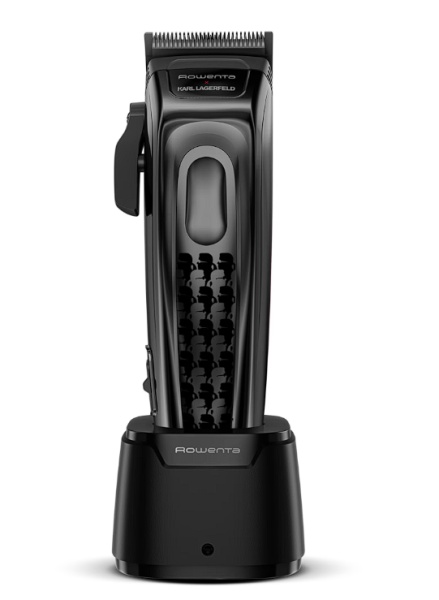 Aparat de tuns Rowenta x Karl Lagerfeld Barber Experience TN155LE0, 6500 rpm, autonomie 150 min, 6 piepteni ficsi 3-6 -9-12-18-25 mm, 6 piepteni fade stanga - dreapta, setare precizie 0.3mm, lame inox, indicator LED, baza de incarcare, Resigilat, Grad A - Img 1