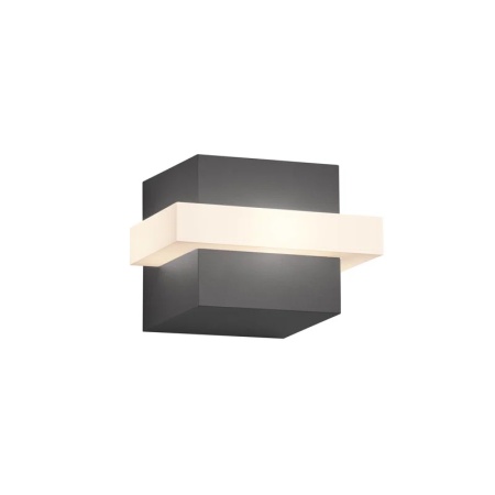 Aplica de perete pentru exterior Hanzhe, LED, aluminiu/acril, gri antracit/alb, 10 x 14 cm