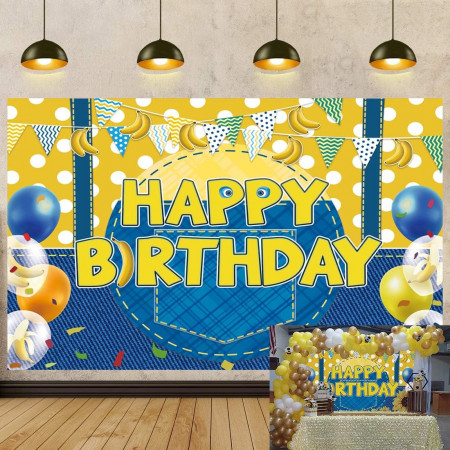Banner "HAPPY BIRTHDAY" RUYI, vinil, multicolor, 1.8 x 1.2 m