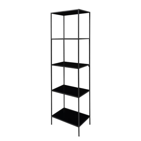 Biblioteca Arette, metal/PAL, negru, 51 x 160 x 36 cm