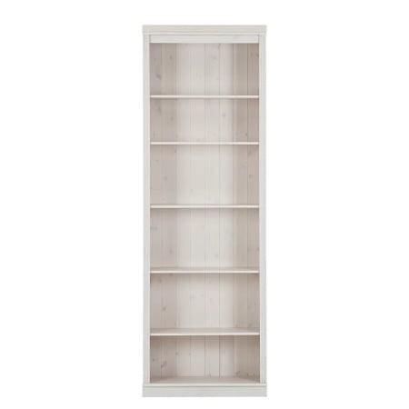 Biblioteca Lillehammer, lemn masiv de pin, alb, 74 x 223 x 37 cm