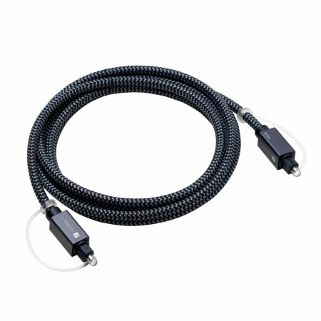 Cablu optic iVANKY, cupru/nailon, gri/negru, 180 cm