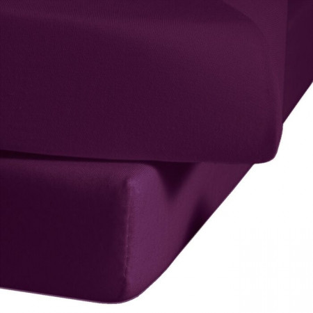 Cearceaf Jersey, bumbac, violet, 100 x 200 cm - Img 1
