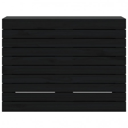 Cos pentru rufe vidaXL, lemn masiv de pin, negru, 88,5 x 44 x 66 cm