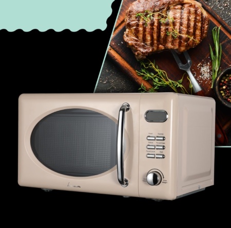 Cuptor cu microunde Fram FMW-20DGCR, 20l, 700W, Digital, Grill 800W, 5 Nivele de putere, Functie decongelare, Crem, RESIGILAT, 1 AN GARANTIE