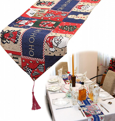 Fata de masa decorativa Gxhong, multicolor, poliester, 180 x 33 cm