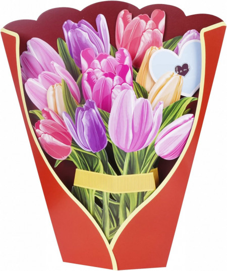 Felicitare 3D Innbox, model floral, multicolor, hartie, 29 x 24,5 cm