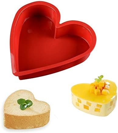 Forma de tort SWEET CANDY BAKERY, silicon, rosu, inima, 25 x 26 x 7 cm - Img 1