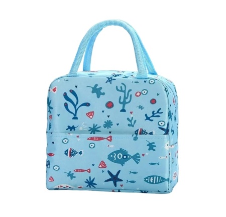 Geanta pentru pranz Hillylolly, tesatura oxford/folie, albastru, 22,5 x 19 x 12 cm